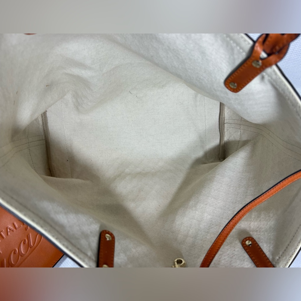 Gucci Diamante Canvas Tote Tan Leather Trim Large Shopper - Picture 8 of 12